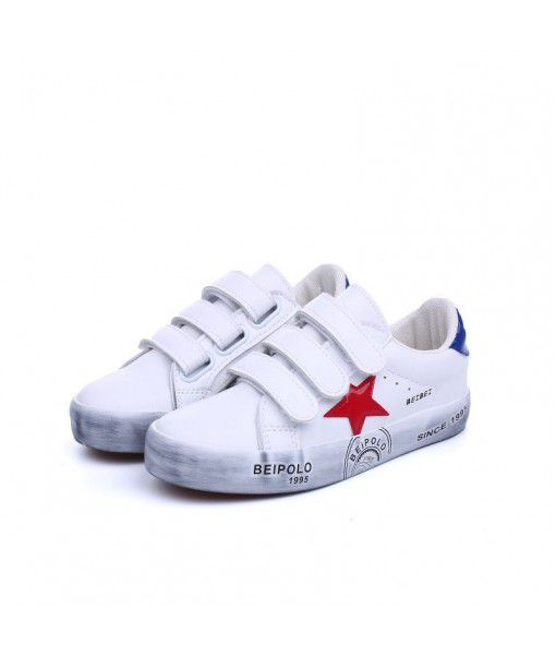 2020 new Beibei children's leather shoes boy's casual Velcro little dirty shoes girl's single shoes baby's shoes