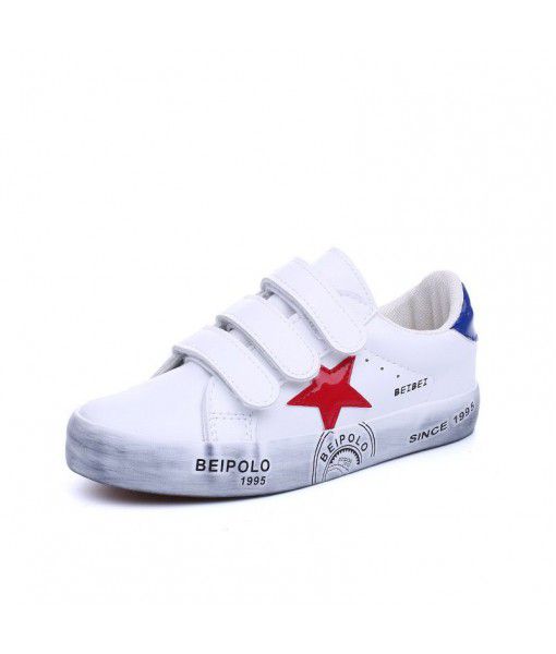 2020 new Beibei children's leather shoes boy's casual Velcro little dirty shoes girl's single shoes baby's shoes