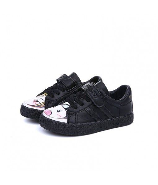 New Velcro rubber children's shoes, antiskid and wear-resistant rubber soles, women's white shoes, breathable, light, shock absorption, casual shoes