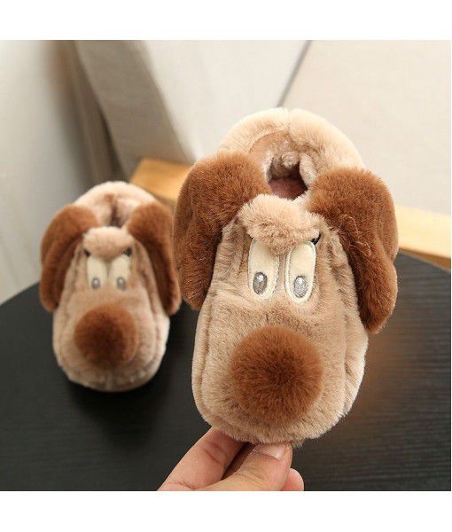 2017 winter new cute boys' and girls' cotton shoes wool puppy pattern baby shoes 1-3 years old snow boots