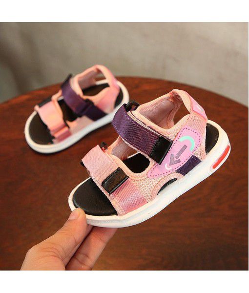2018 summer new Korean version leisure Velcro men's and women's sandals beach shoes sports wind barefoot sandals trend