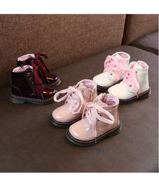 Children's shoes, girls' boots, children's Martin boots, short boots, autumn and winter Plush waterproof boy's snow boots, small and medium-sized children's fashion