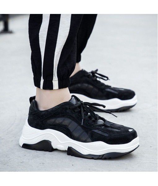 2020 new daddy's shoes men's ins fashion black youth port style breathable low help versatile fashion sports casual shoes