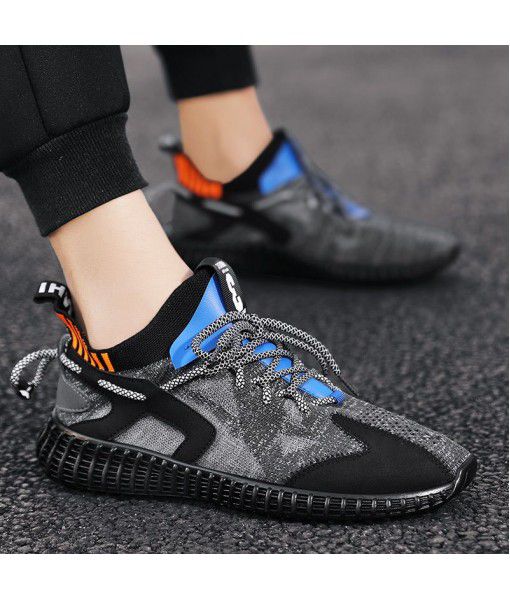 Fashionable coconut shoes, fish screen cloth, casual sports shoes, 2020 four seasons men's shoes, socks, mouth, jelly bottom, tide shoes available