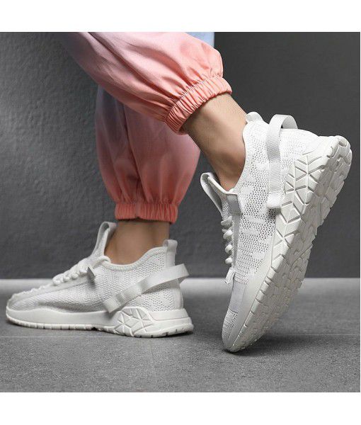 2020 summer new style men's shoes breathable thin fly woven shoes mesh cutout light men's sports shoes coconut shoes trend