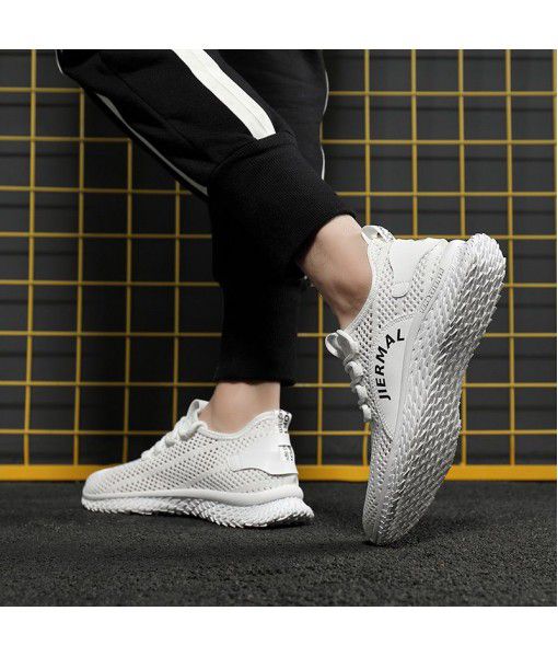 2020 summer new coconut shoes men's mesh breathable hollow fly woven shoes Korean Trend casual running shoes