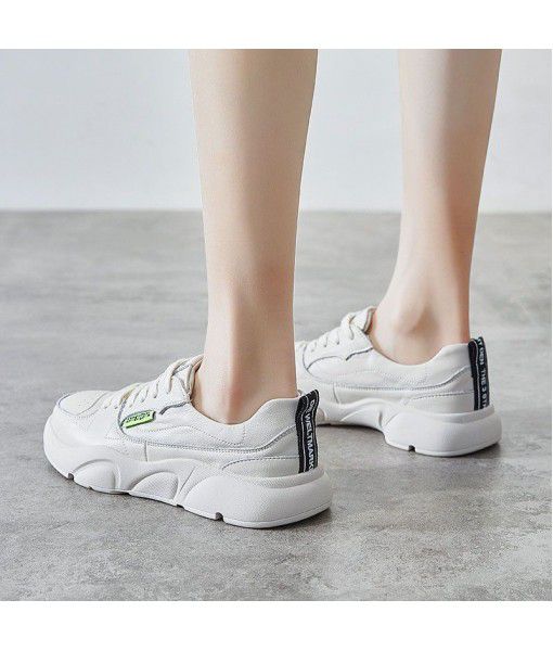 Shoes women's spring 2020 fashion leather small white shoes women's ins dad fashion shoes women's sports leisure single shoes women