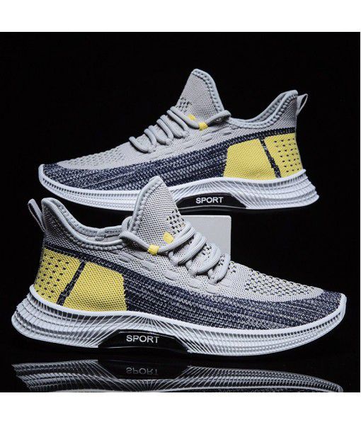 Combination men's shoes new foreign trade trend in spring 2020, all kinds of mesh flying weaving ins breathable casual coconut shoes