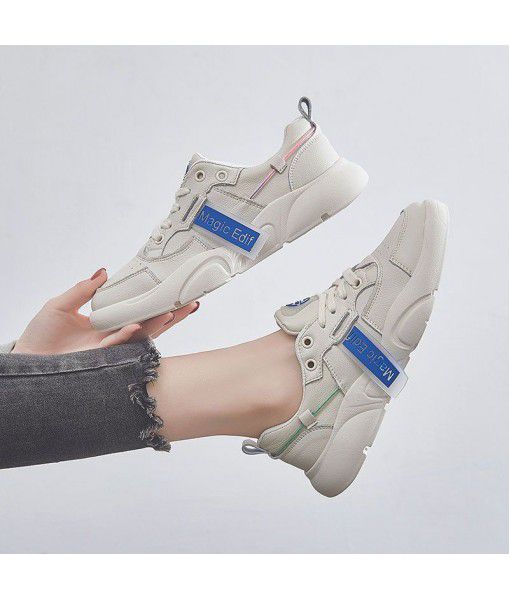Shoes women's spring 2020 leather fashion small white shoes women's ins dad women's fashion shoes sports leisure single shoes women