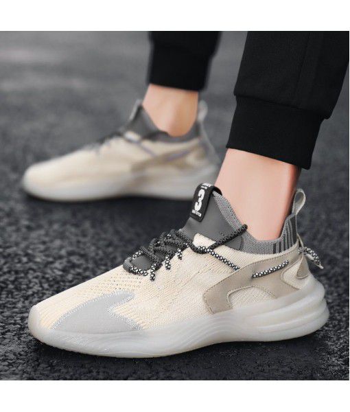 Fish silk fly weave coconut shoes men 's 2020 new foreign trade men' s shoes air permeability running shoes jelly bottom tide shoes leisure travel