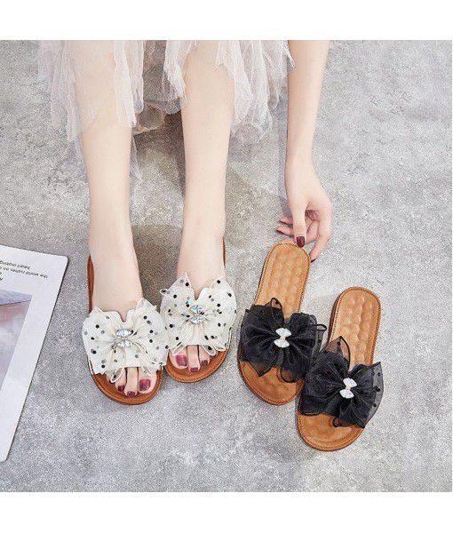 Slippers for women in summer wear 2020 new flowers, fashion go out, cool trawl, red style, super fire, ox tendon bottom, word mop