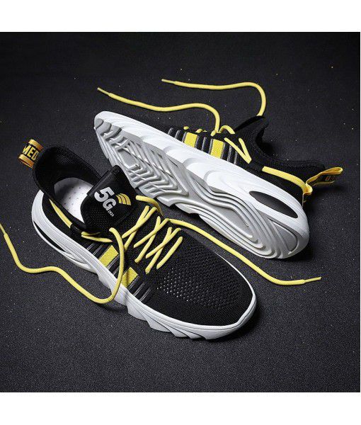Factory direct sales foreign trade fly woven coconut shoes 2020 summer new trend breathable mesh casual sports men's shoes