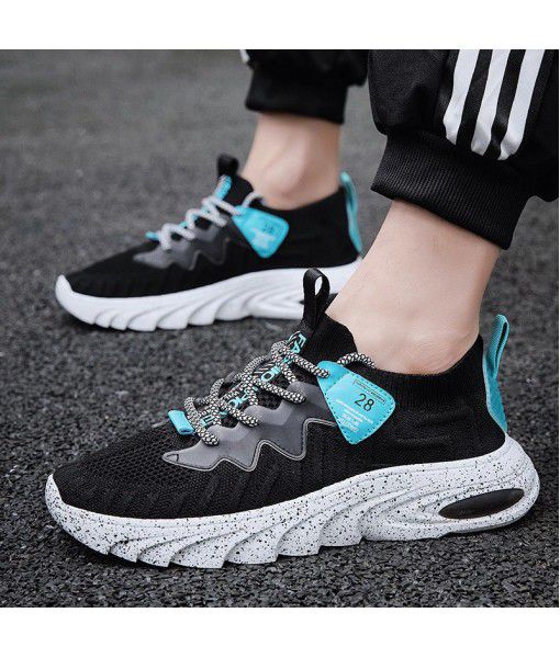Foreign trade summer coconut men's shoes 2020 new type flying woven breathable sports shoes leisure thick bottom youth white tide shoes