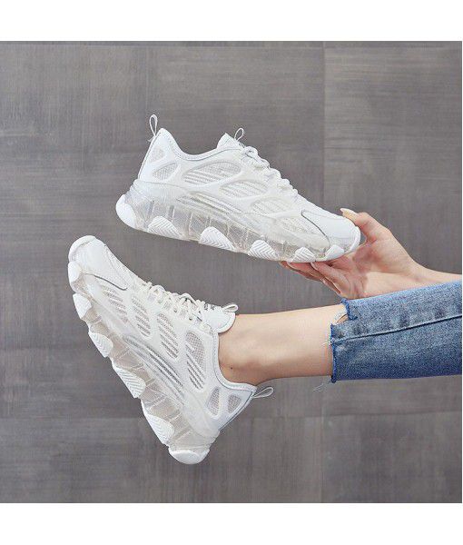 Leather dad shoes women's new 2020 summer mesh casual ins fashion breathable crystal bottom women's shoes