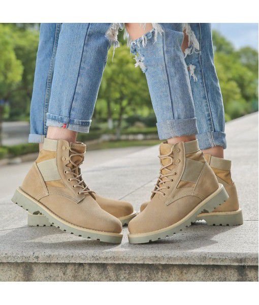 Army boots leather, Martin boots, women boots, desert boots, men's high helper, work clothes shoes, Martin wolf boots, outdoor couple, army shoes, man