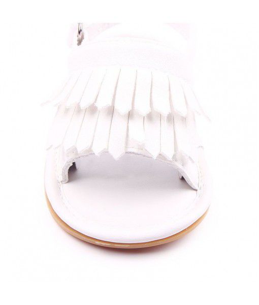 Baby shoes wholesale summer new frosted tassel sandals baby toddlers rubber soled sandals lj0532