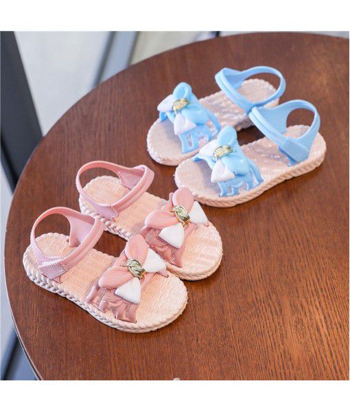 Postal girls' sandals 2021 summer little girls' princess shoes open toe beach shoes non slip soft soled children's shoes