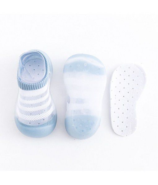 Summer baby ice silk non slip socks shoes children's walking shoes sandals soft bottom breathable summer baby floor shoes thin