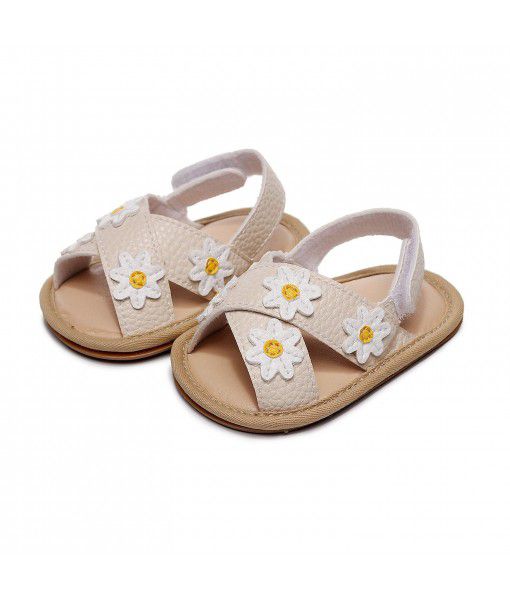 2022 new cross band floret children's and girls' sandals baby comfortable walking shoes one hair substitute