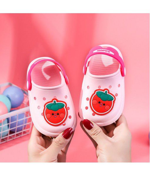 Children's slippers hole shoes anti slip in summer middle-aged and older children, boys and girls, children wear soft beach shoes and sandals outside