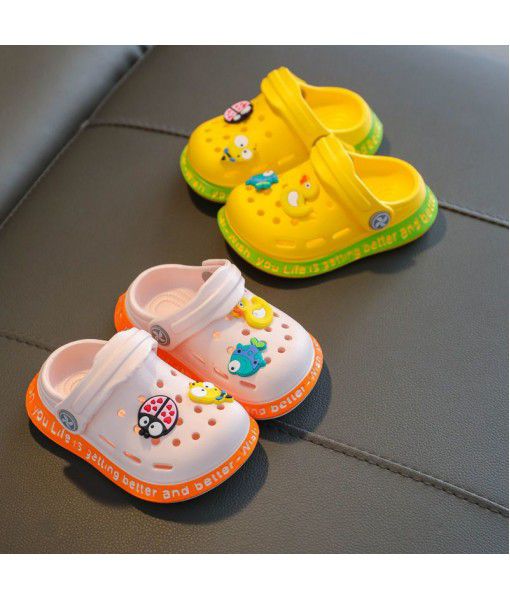 Children's slippers summer girl lovely princess indoor soft bottom non slip boys' baby household Baotou sandals