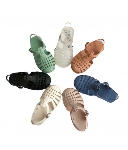 Girls' sandals 2022 new jelly shoes Korean children's shoes baby sandals children's Baotou soft soled Roman children's shoes