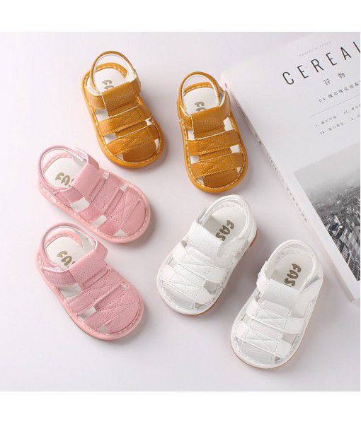 Summer tendons soft soled girls' shoes baby boys' toddler sandals 1-2 years old soft soled baby shoes 2284