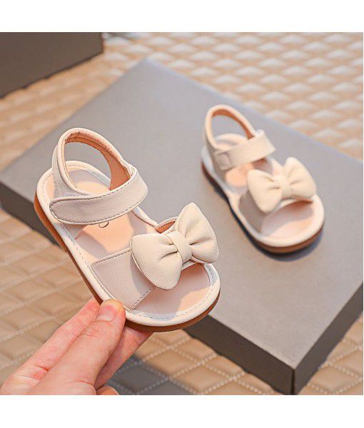 Girls' fashion sandals 2021 summer new children's soft bottom beach shoes Rhinestone little girls' foreign style baby shoes