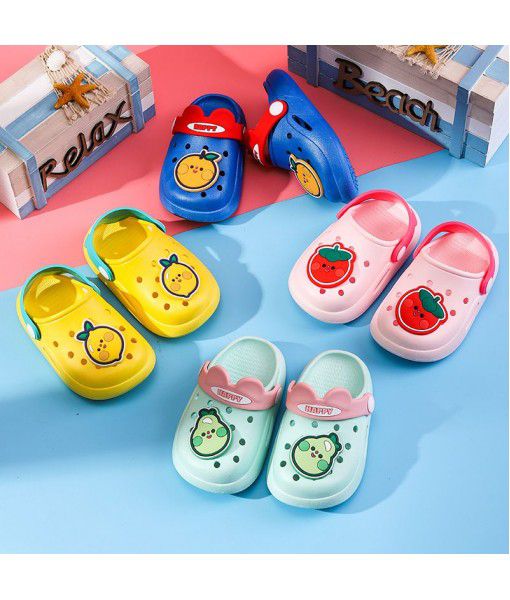 Children's slippers hole shoes anti slip in summer middle-aged and older children, boys and girls, children wear soft beach shoes and sandals outside