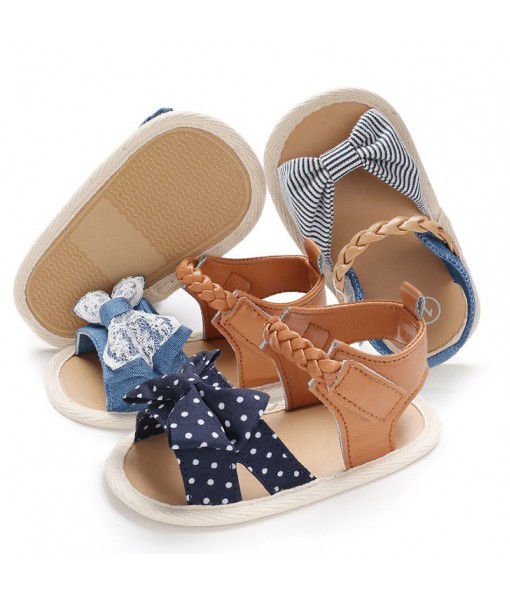 Bow knot baby sandals women's Baotou baby shoes casual baby shoes toddler shoes 0-1 years old summer directly supplied by manufacturers