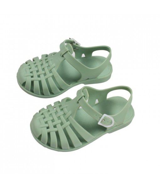 Heli shark new fashion solid color buckle hollowed out cool children's shoes flat bottom leisure daily wear male and female baby sandals 
