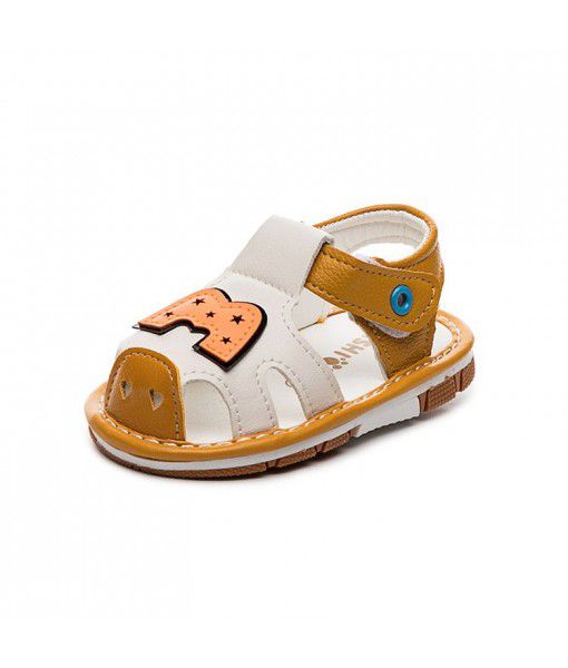 2021 summer style boys' sandals 0-2-year-old girls' walking shoes soft soled baby shoes children's one hair substitute