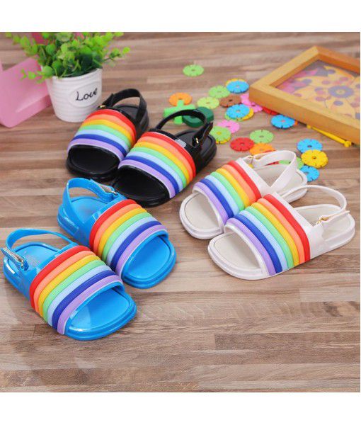 Minielisa Melissa's same jelly children's shoes men's and women's treasure children's Rainbow sandals