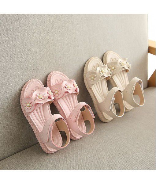 New children's summer sandals girls' soft bottom anti slip flower princess sandals baby fashion Velcro sandals