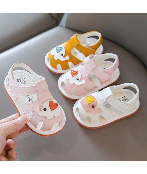 Baby sandals 0-1-2 years old toddler shoes men's and women's shoes one year old Baotou soft sole summer foreign trade