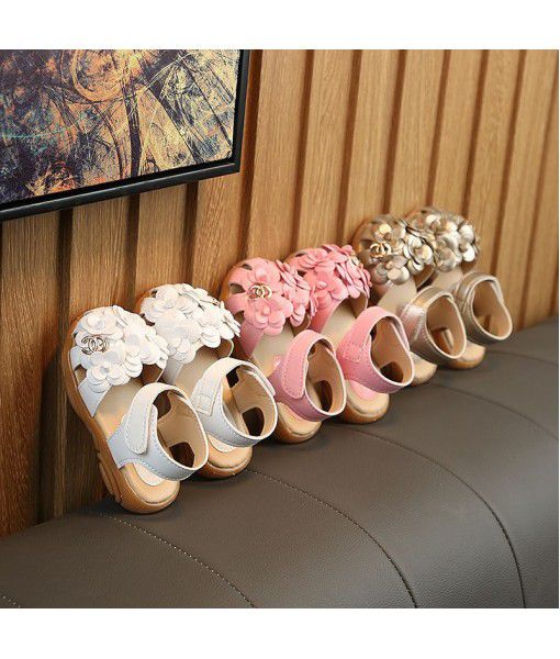 Baby sandals 1-6 years old girls' princess shoes Baotou 2020 summer children's soft bottom hollow out sandals a generation