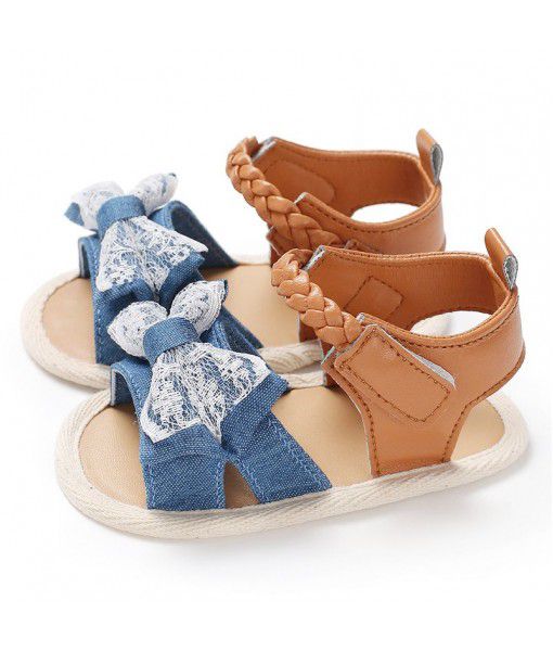 Bow knot baby sandals women's Baotou baby shoes casual baby shoes toddler shoes 0-1 years old summer directly supplied by manufacturers