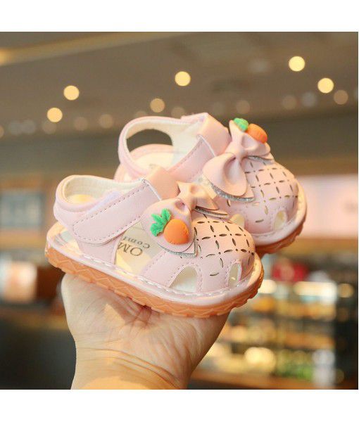 A Korean sandal with soft sole and anti slip in 2021 summer, Baotou girl's baby sandal is called Baobao shoes