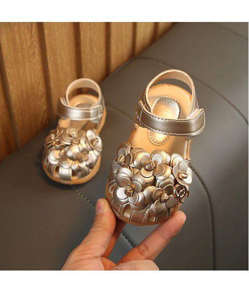 Baby sandals 1-6 years old girls' princess shoes Baotou 2020 summer children's soft bottom hollow out sandals a generation